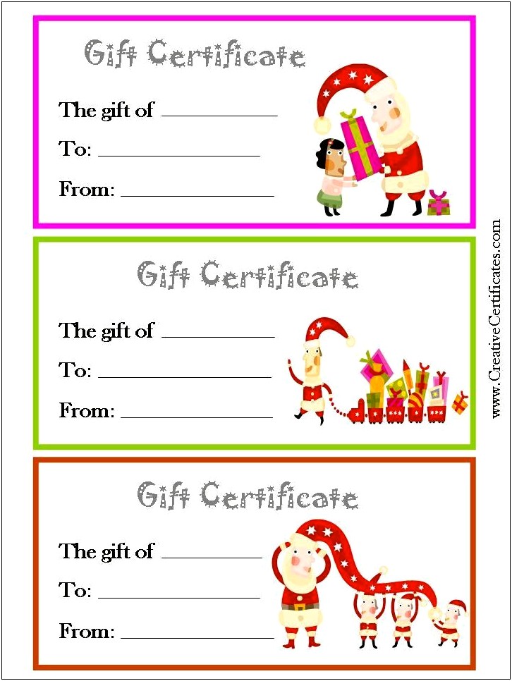 Blank Gift Certificate Template Free Christmas
