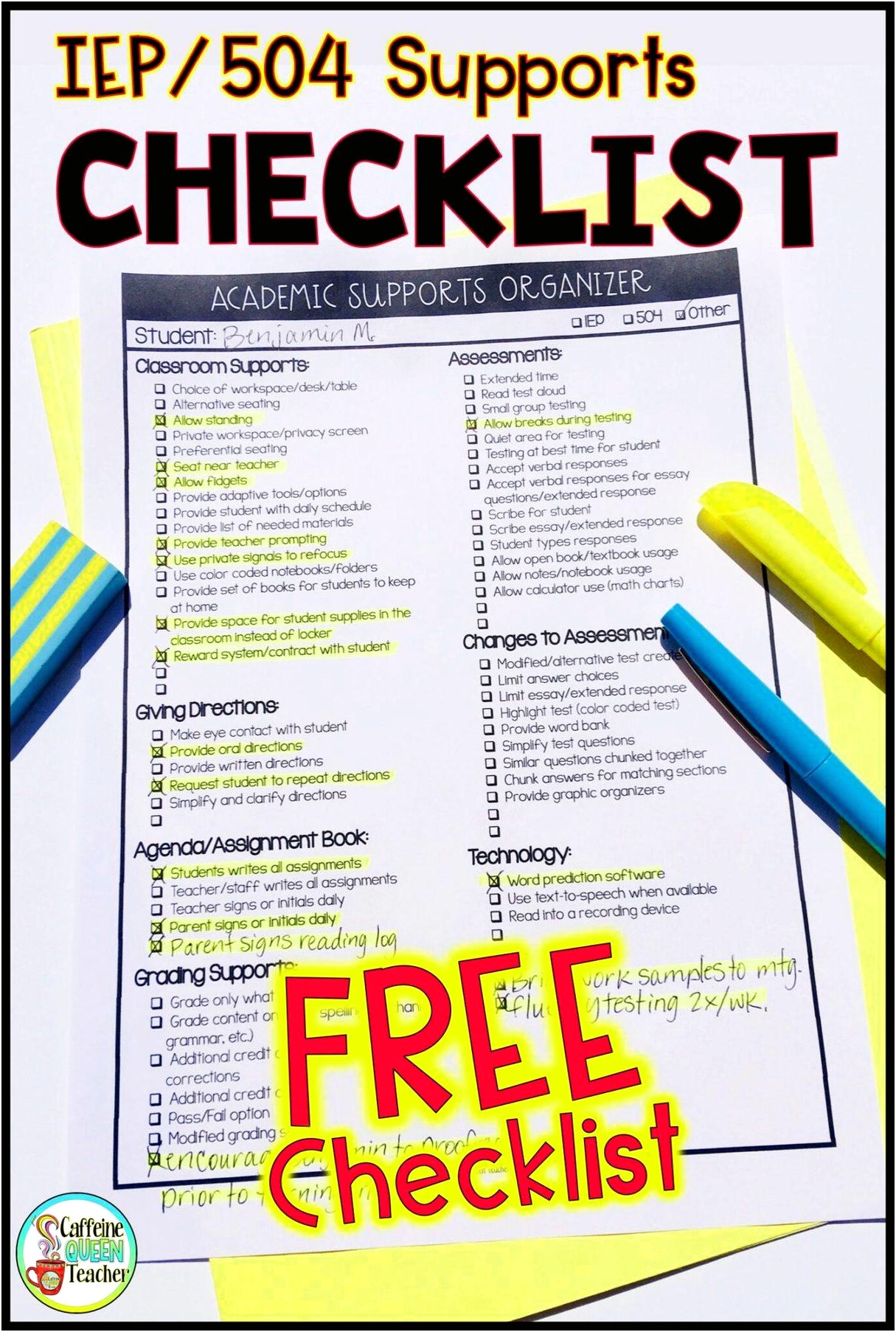 Blank Iep Agenda Checklist Templates Free