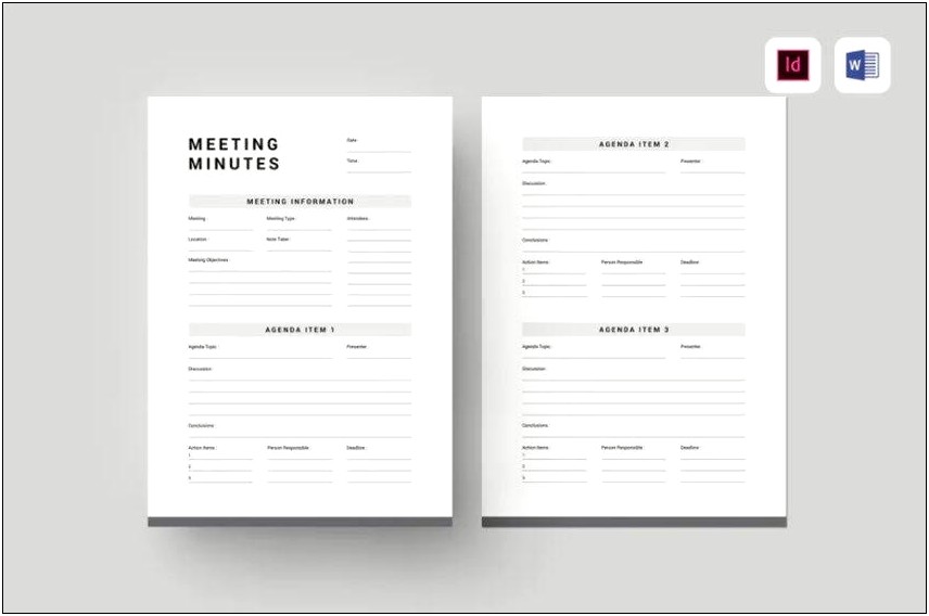 Blank Meeting Agenda Template Free Download