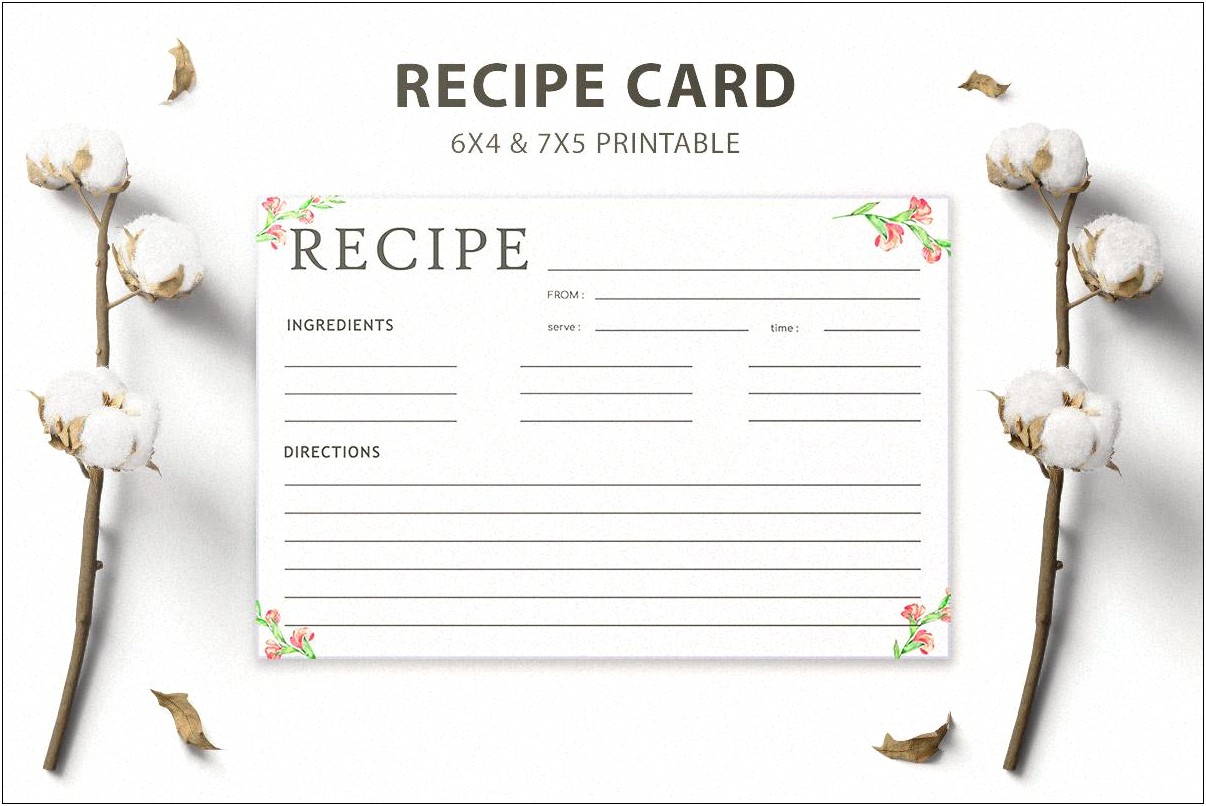 Blank Recipe Card Template Free Printable