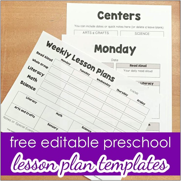 Blank Weekly Lesson Plan Templates Free