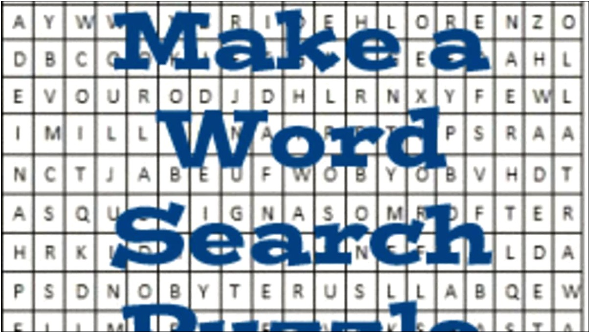 Blank Word Search Template Free Download
