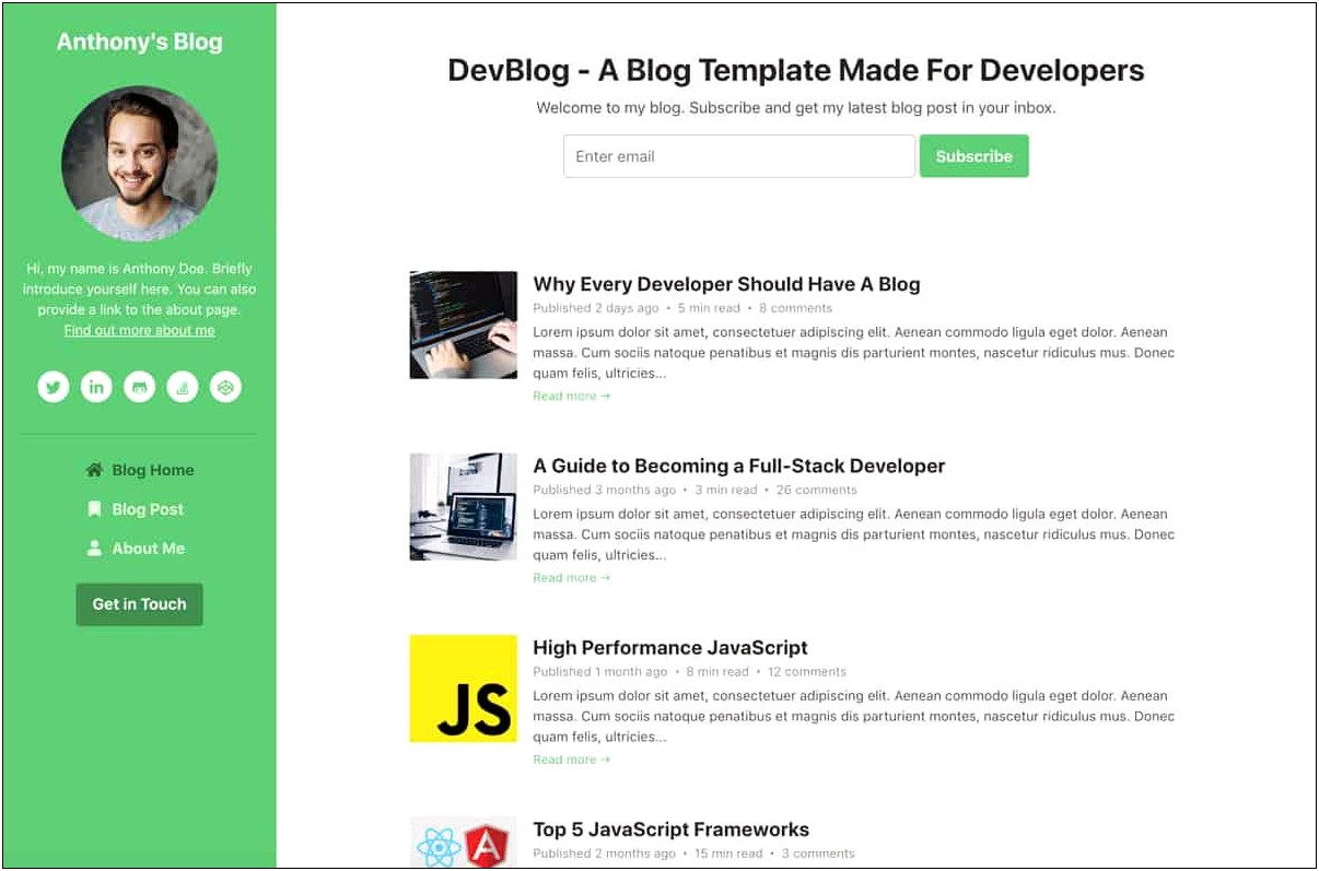 Blog Template Html Css Free Download
