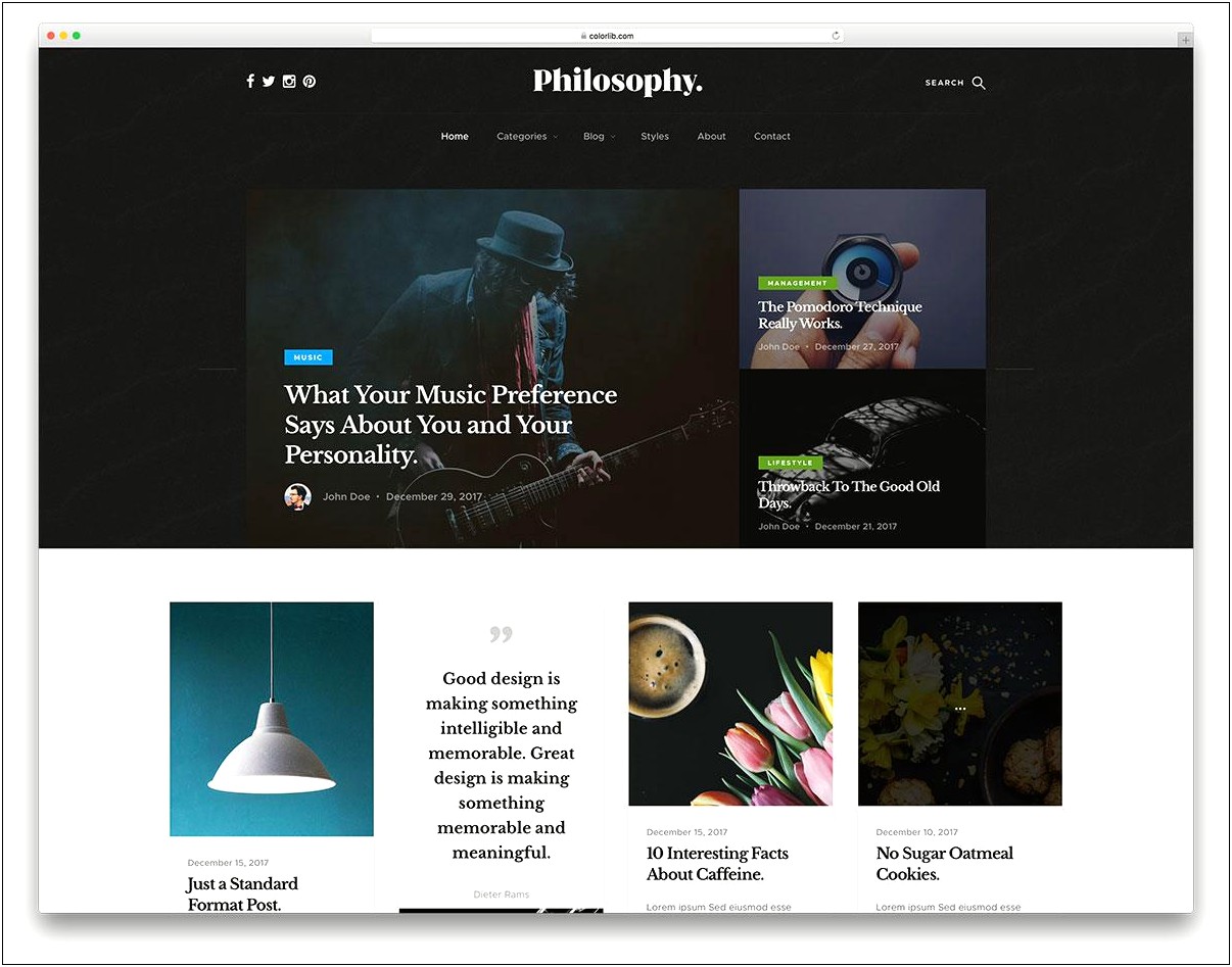 Blog Web Page Template Free Download