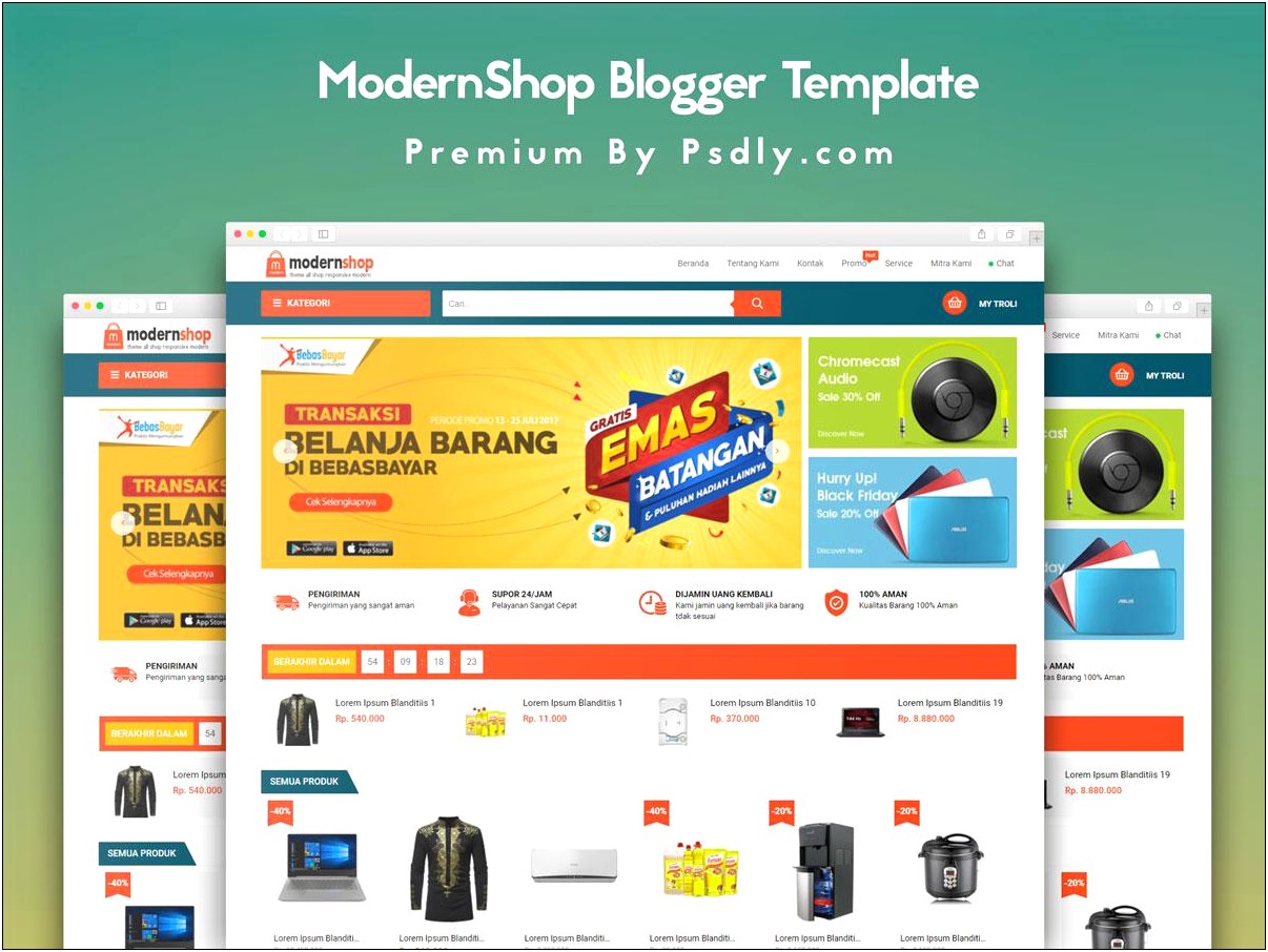 Blogger E Commerce Resposive Templates Premiur Free Download