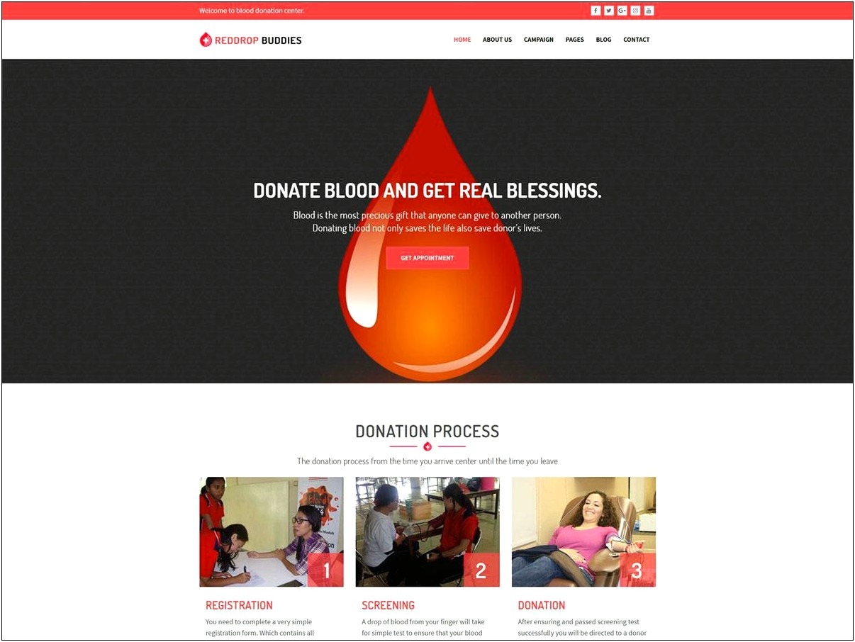 Blood Donation Activism & Campaign Html5 Template Free Download