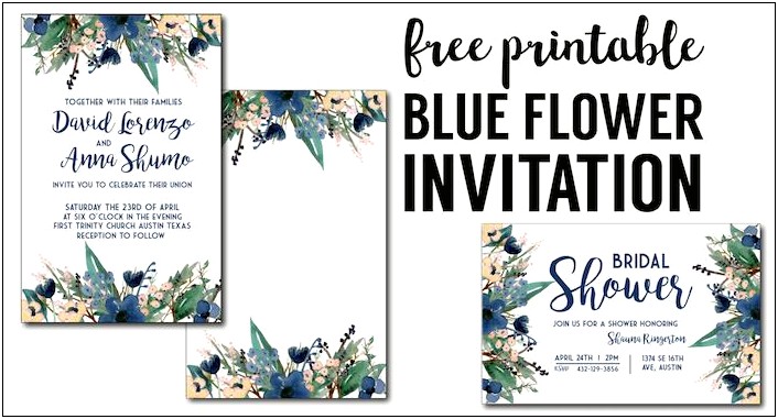 Blue And Gold Invitation Template Free