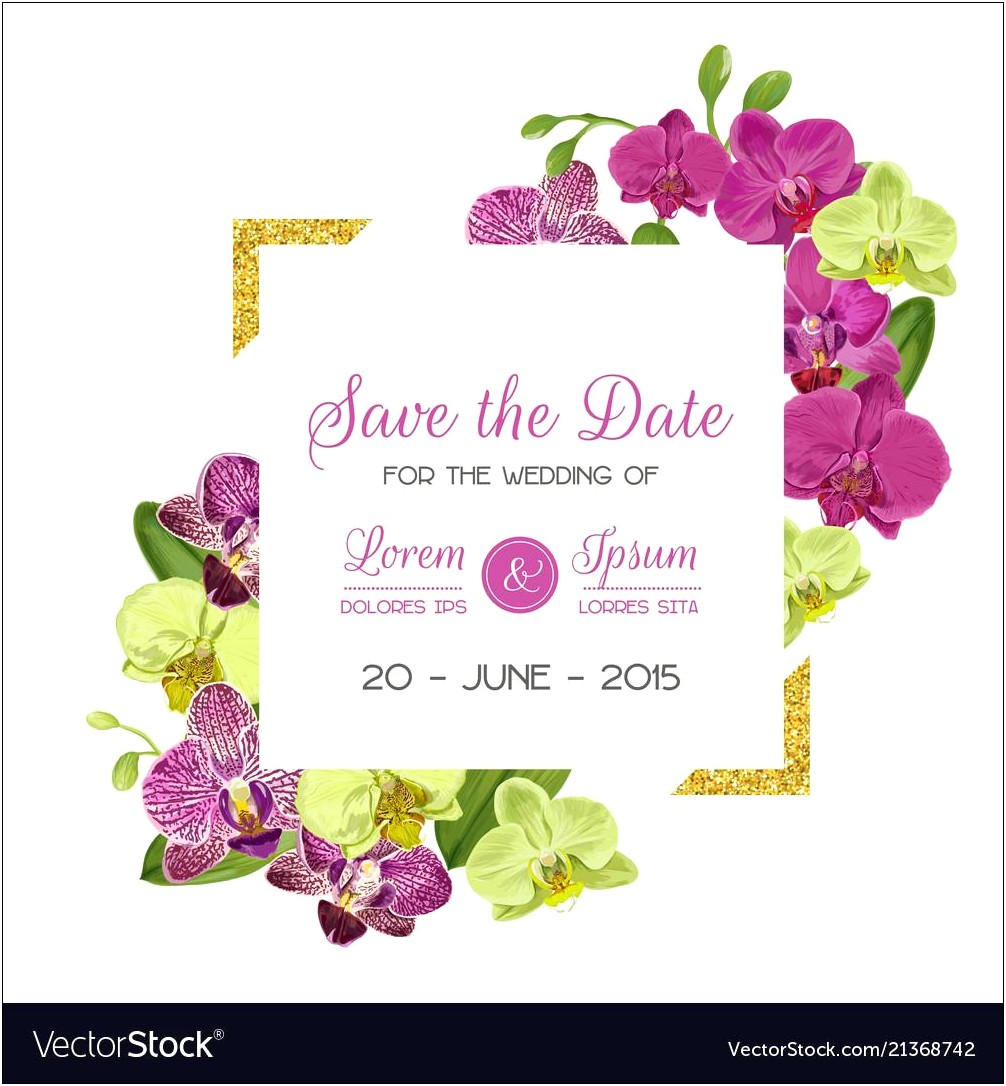 Blue And Purple Orchid Wedding Invitations