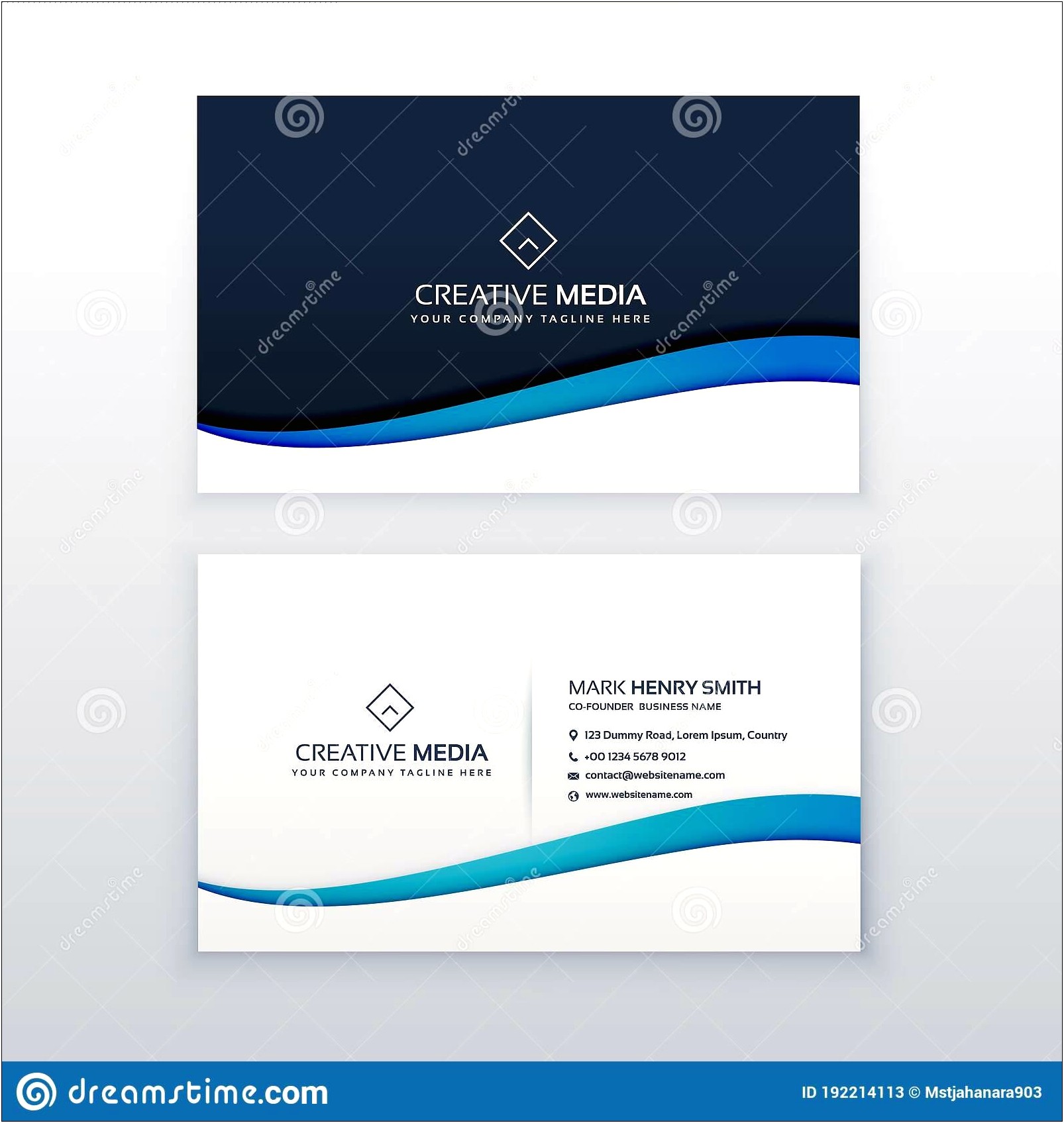 Blue Wave Business Card Template Free