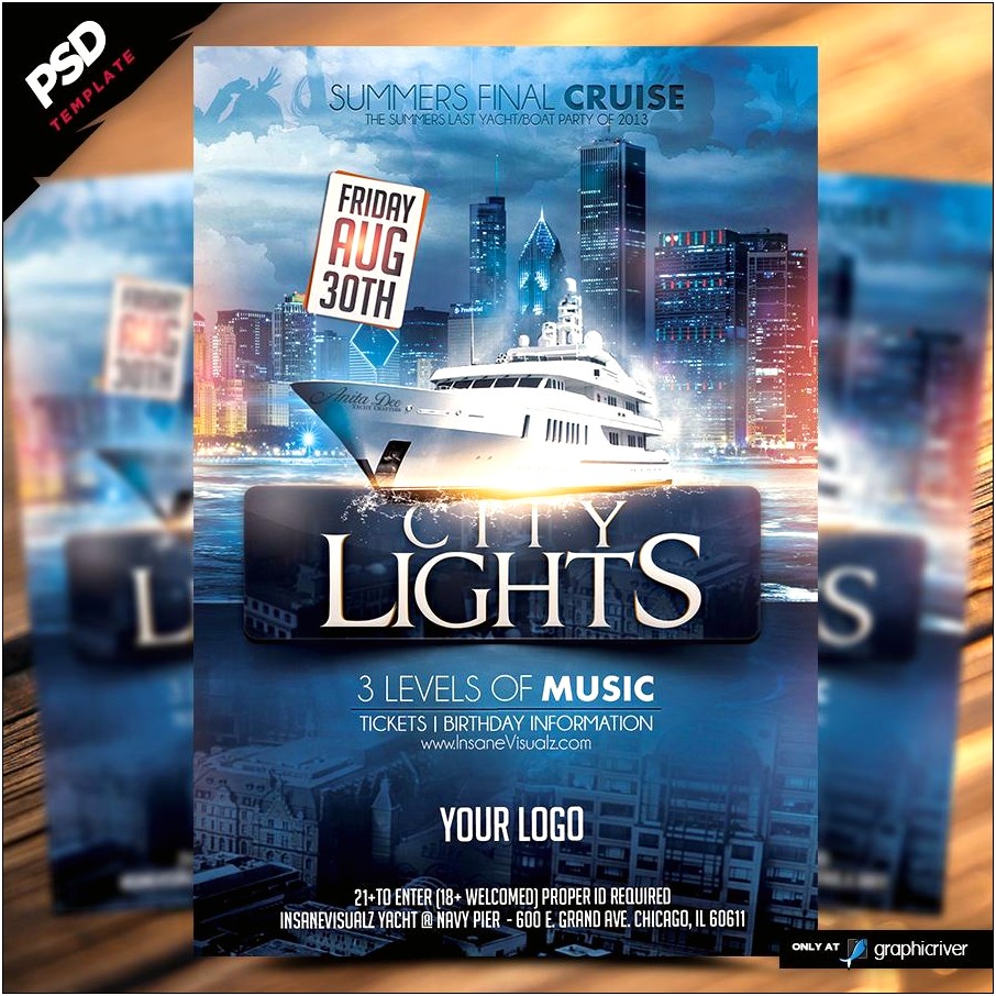 Boat Party Flyer Template Psd Free