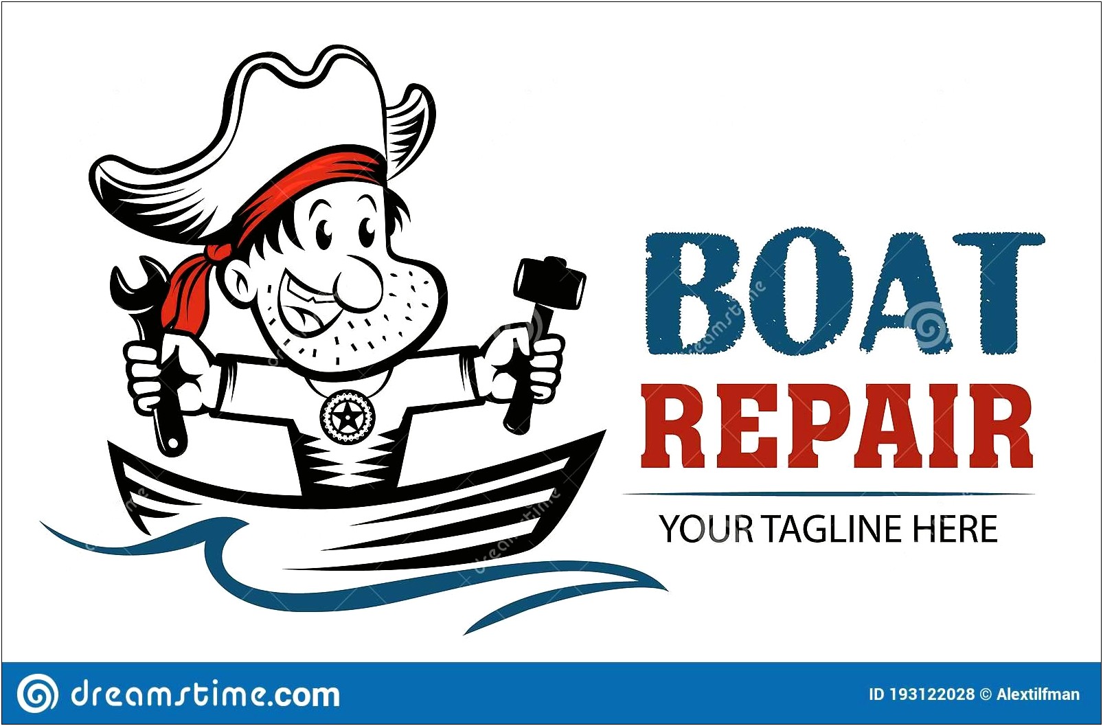 Boat Repair Shop Logo Template Free