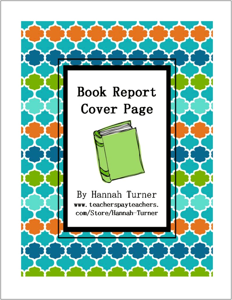 Book Report Cover Page Template Free