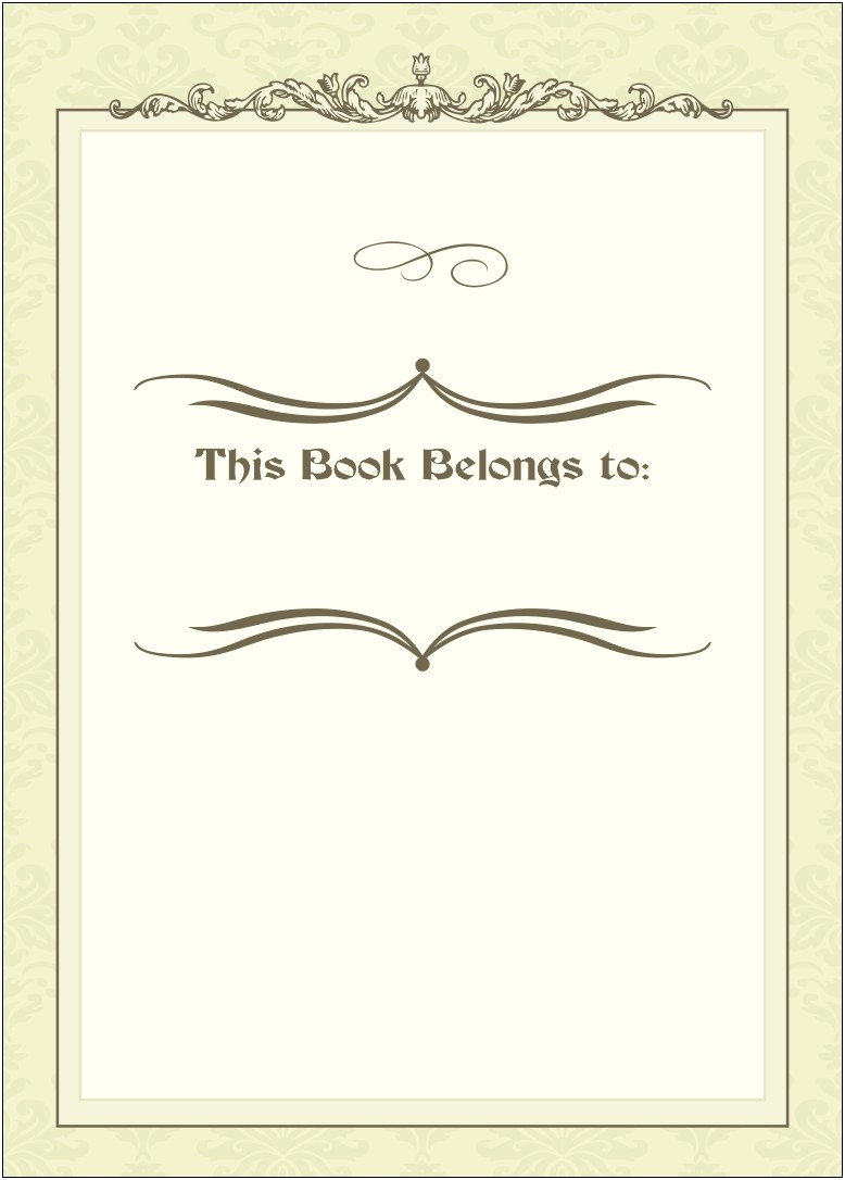 Bookplate Template In Memory Of Free