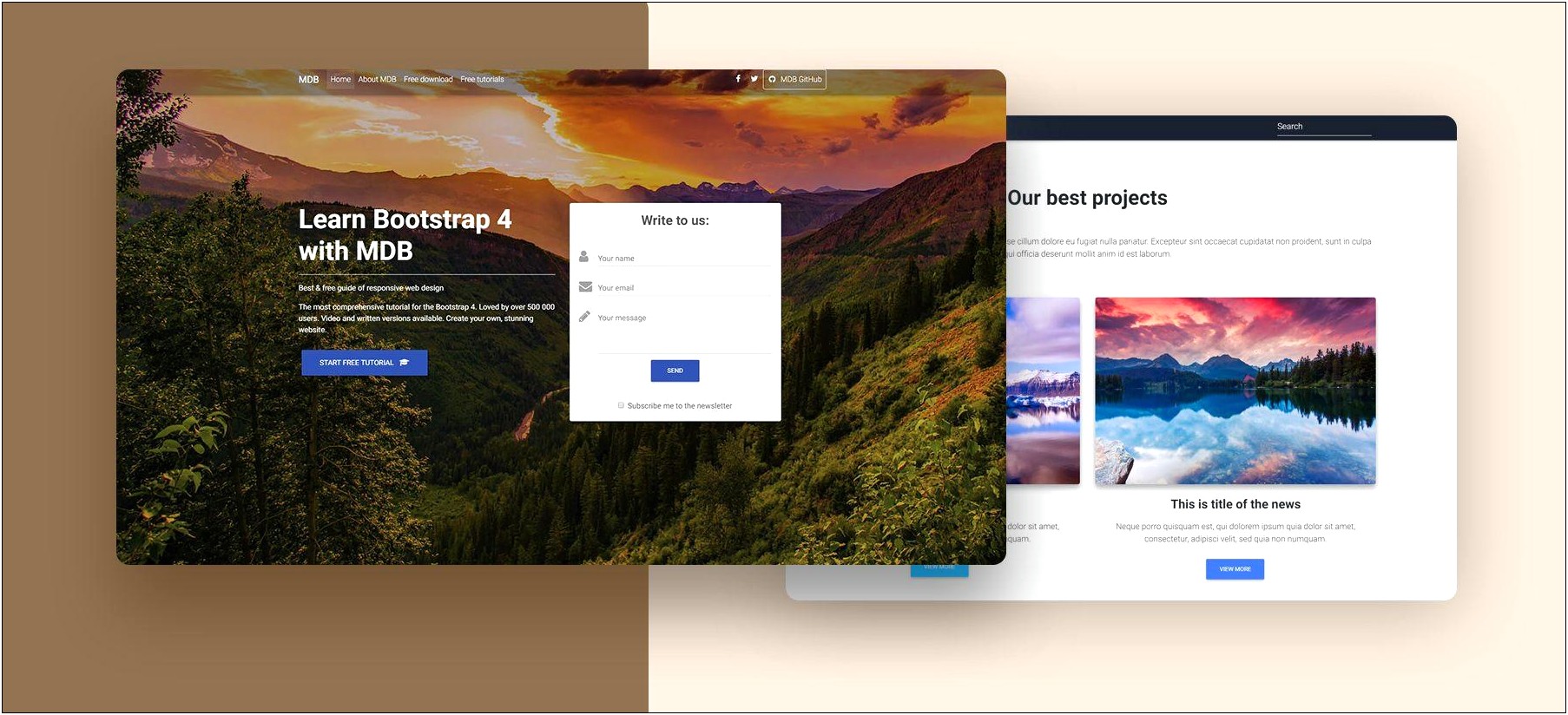 Bootstrap 4 Landing Page Template Free Download