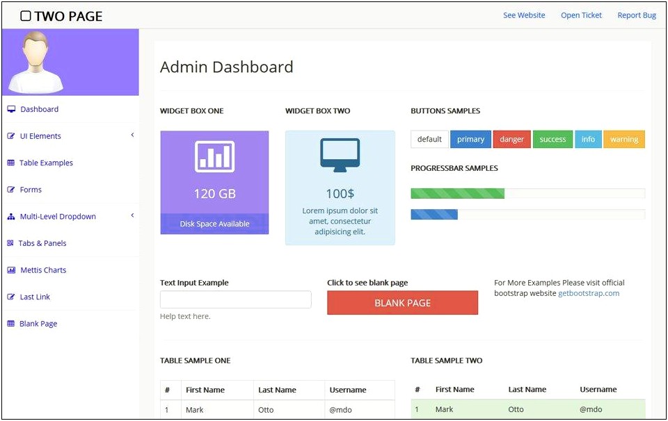 Bootstrap 4 Simple Admin Template Free Download