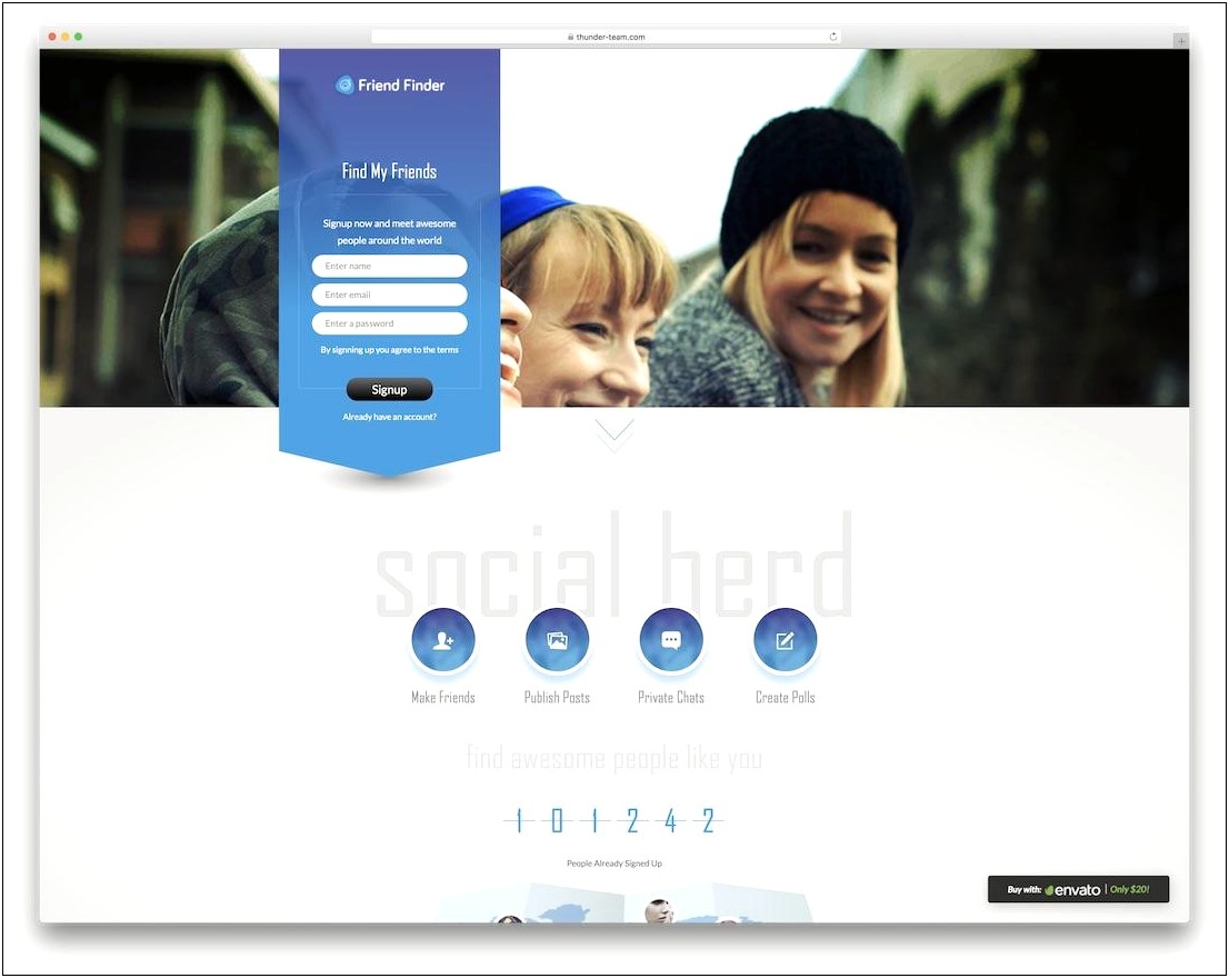 Bootstrap 4 Social Media Template Free Download