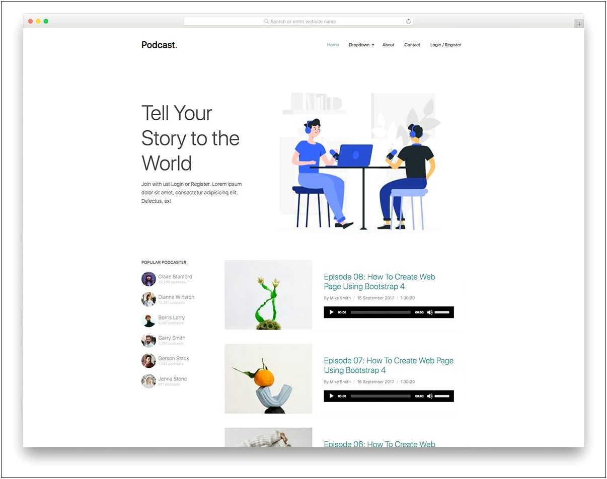 Bootstrap 4 Template One Page Free