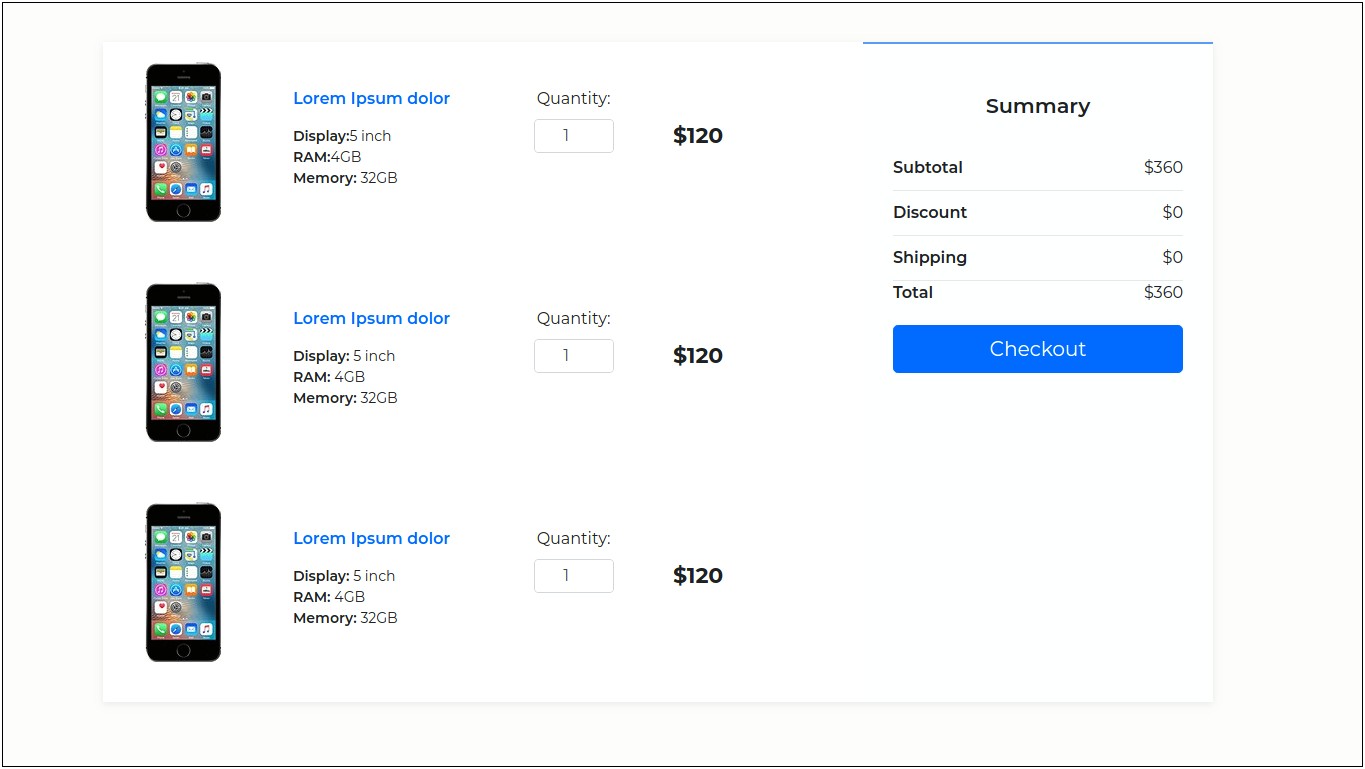 Bootstrap Add To Cart Template Free Download