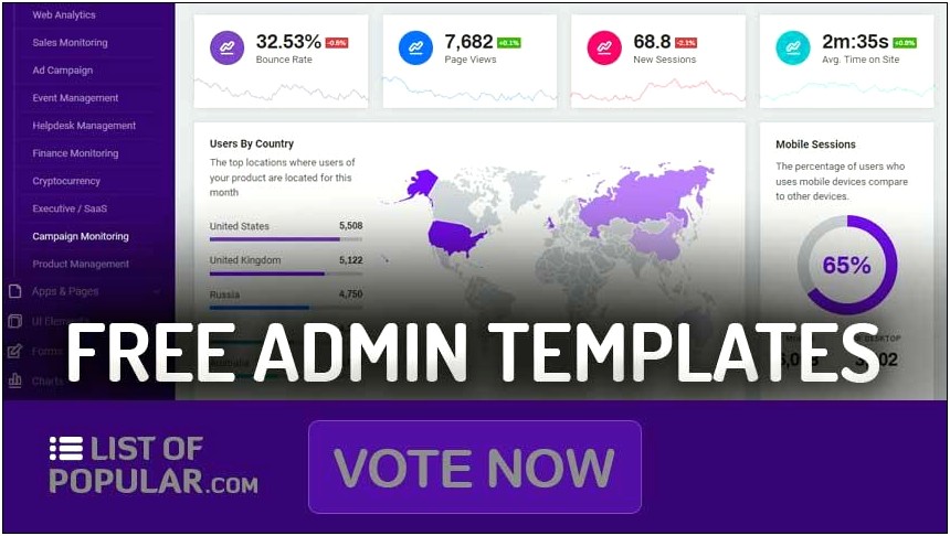 Bootstrap Admin Template Open Source Free