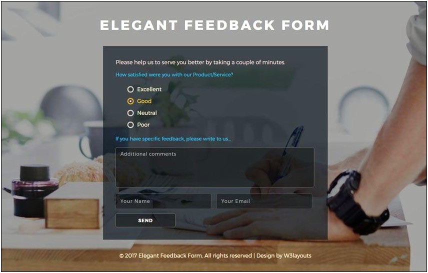 Bootstrap Feedback Form Template Free Download