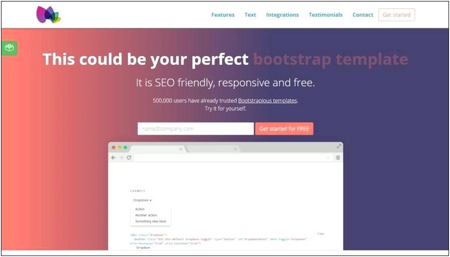 Bootstrap Landing Page With Form Template Free Download