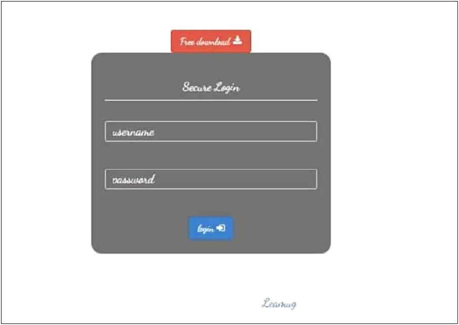 Bootstrap Login Form With Validation Template Free Download