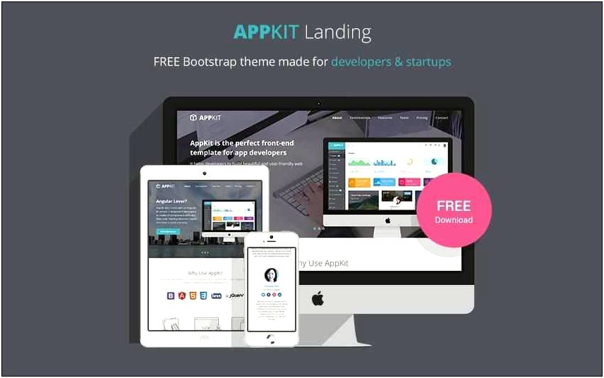 Bootstrap One Page Responsive Template Free Download