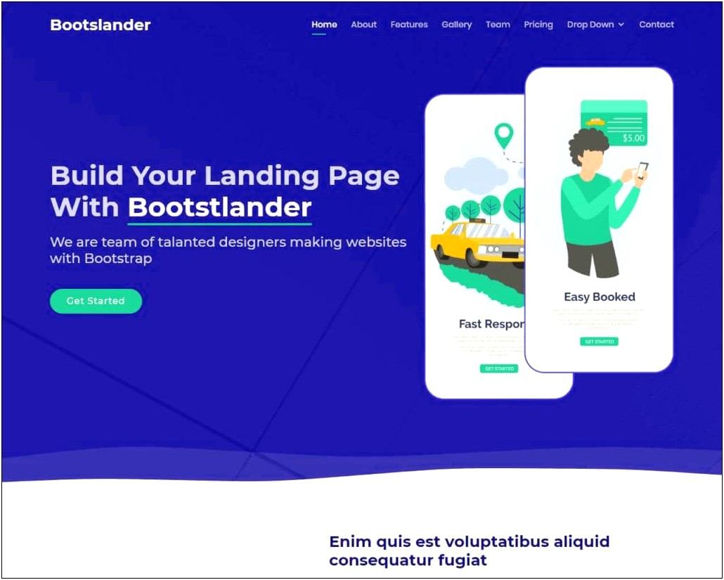 Bootstrap One Page Template Free Download