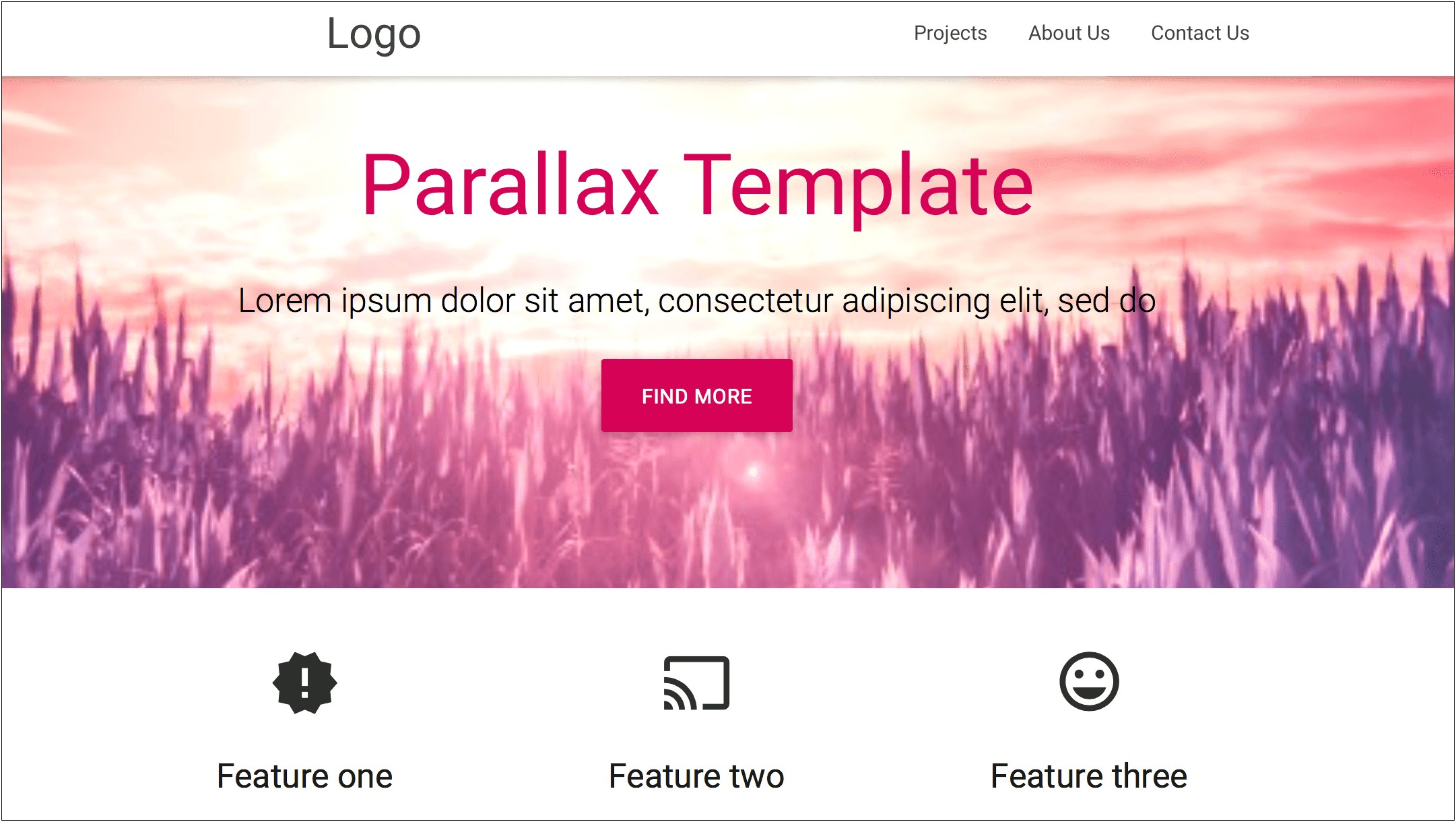 Bootstrap Parallax One Page Template Free Download