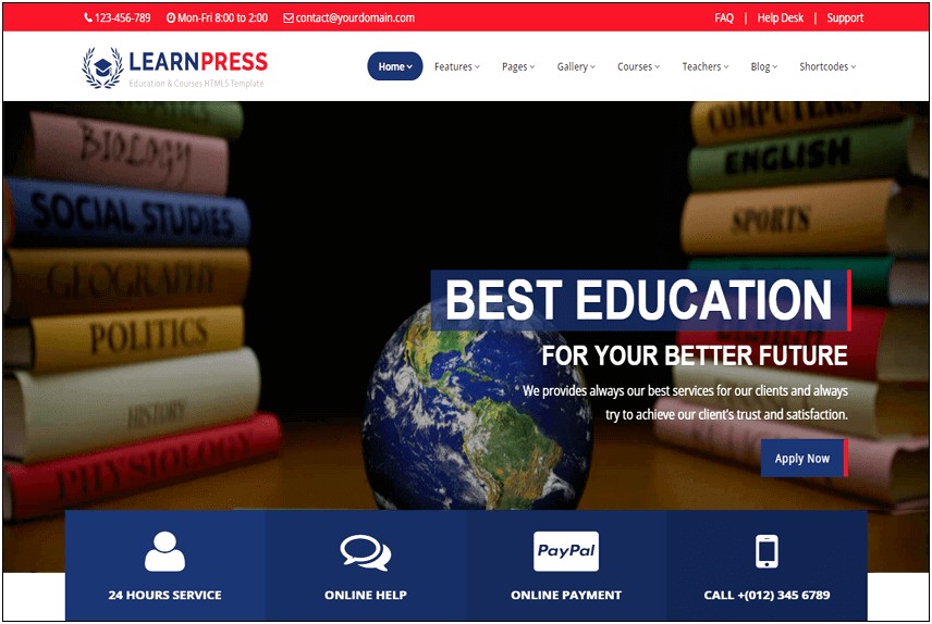 Bootstrap Responsive Education Templates Free Download