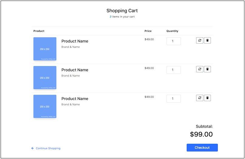 Bootstrap Shopping Cart Templates Free Download