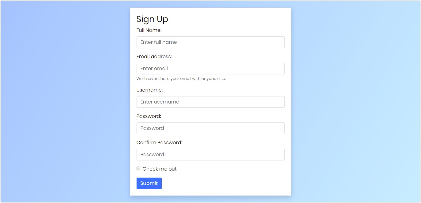 Bootstrap Signup And Login Form Template Free Download