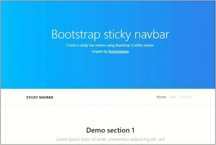 Bootstrap Sticky Menu Template Free Download