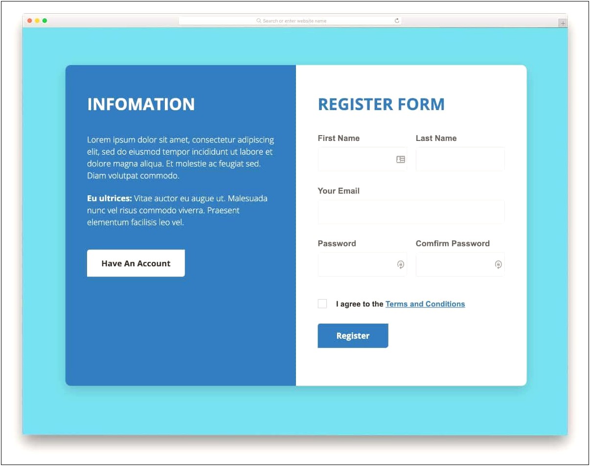 Bootstrap Student Registration Form Template Free Download