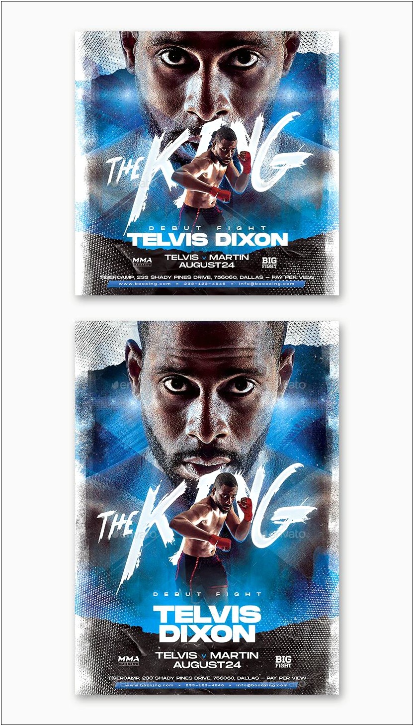 Boxing Event Free Flyer Psd Template