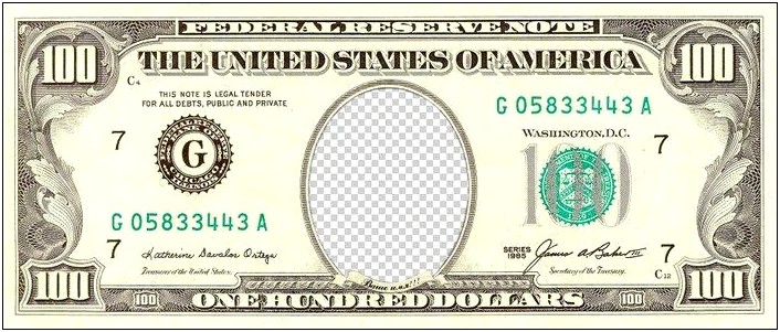 Brand New 100 Bill Free Template For Photoshop