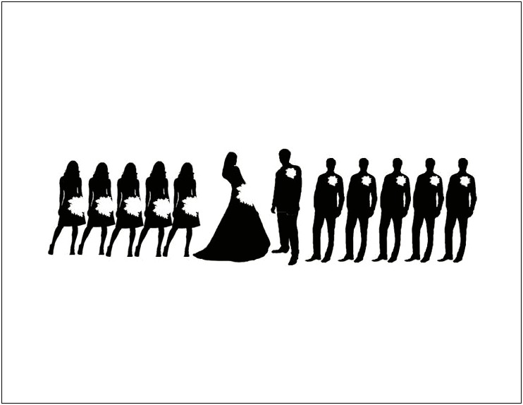 Bridal Party Silhouette Program Template Free
