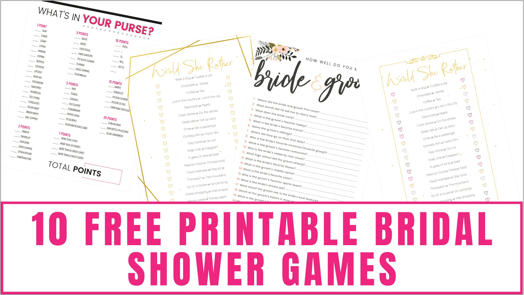 Bridal Shower Game Templates Free For Word