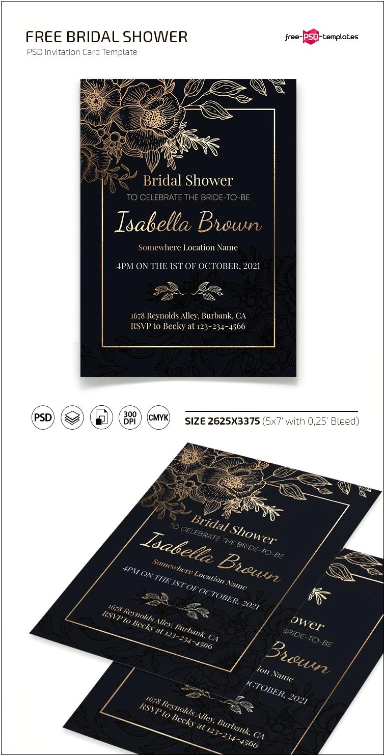 Bridal Shower Invitation Card Templates Free Download