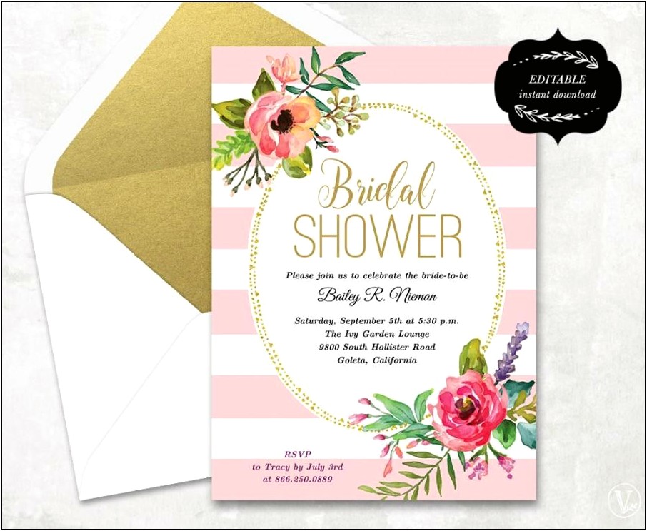 Bridal Shower Invitations Free Download Template
