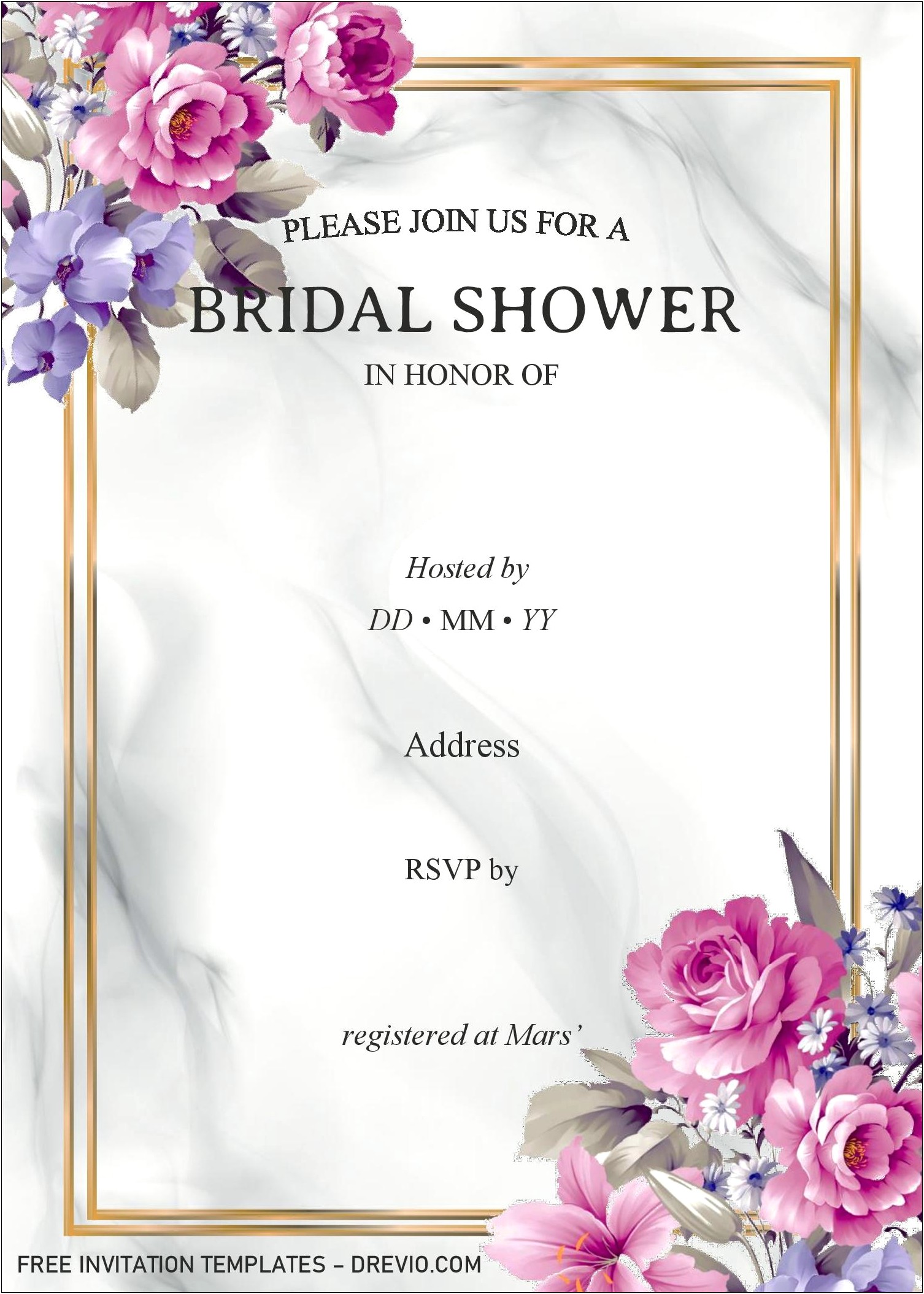 Bridal Shower Invitations Free Publisher Download Template