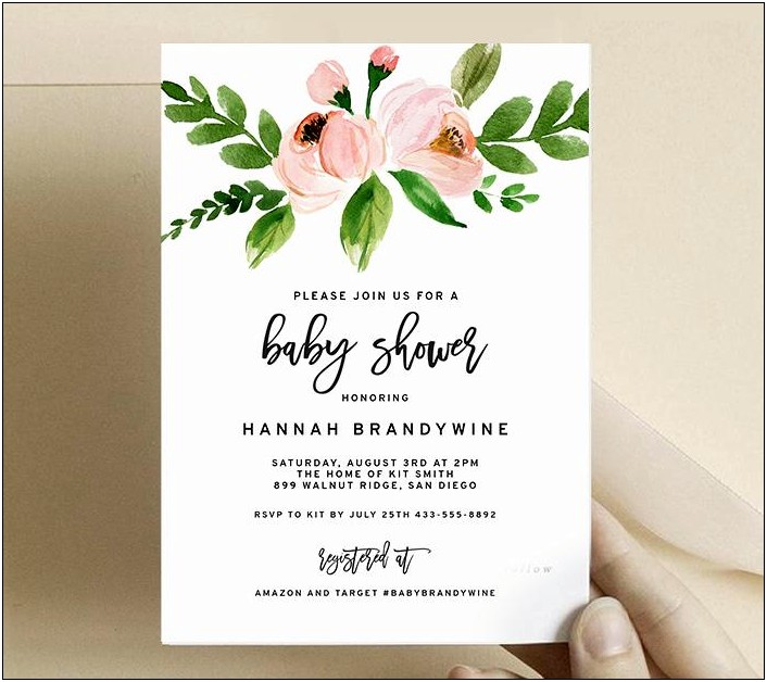 Bridal Shower Invitations Template Free Water Color
