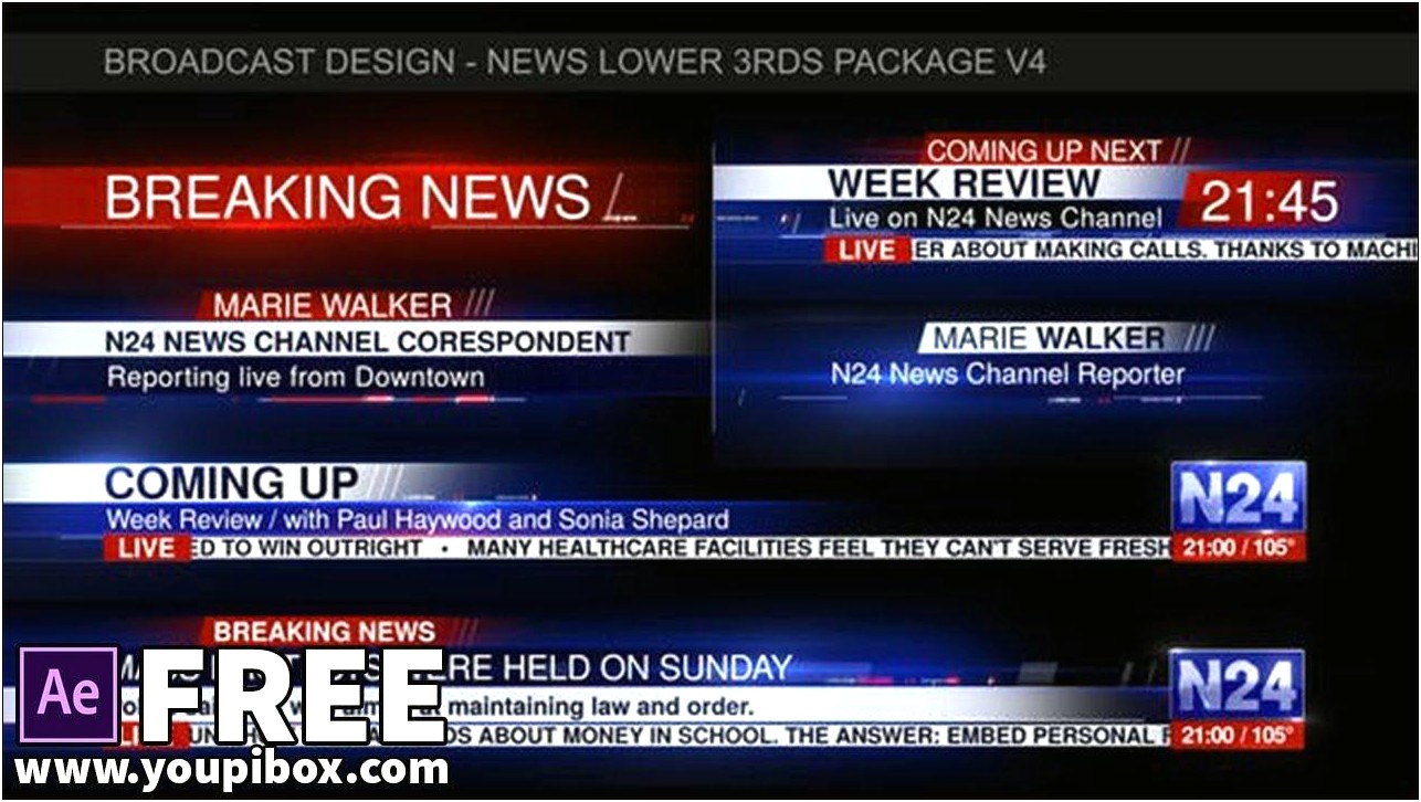 Broadcast Design News Package After Effects Template Free