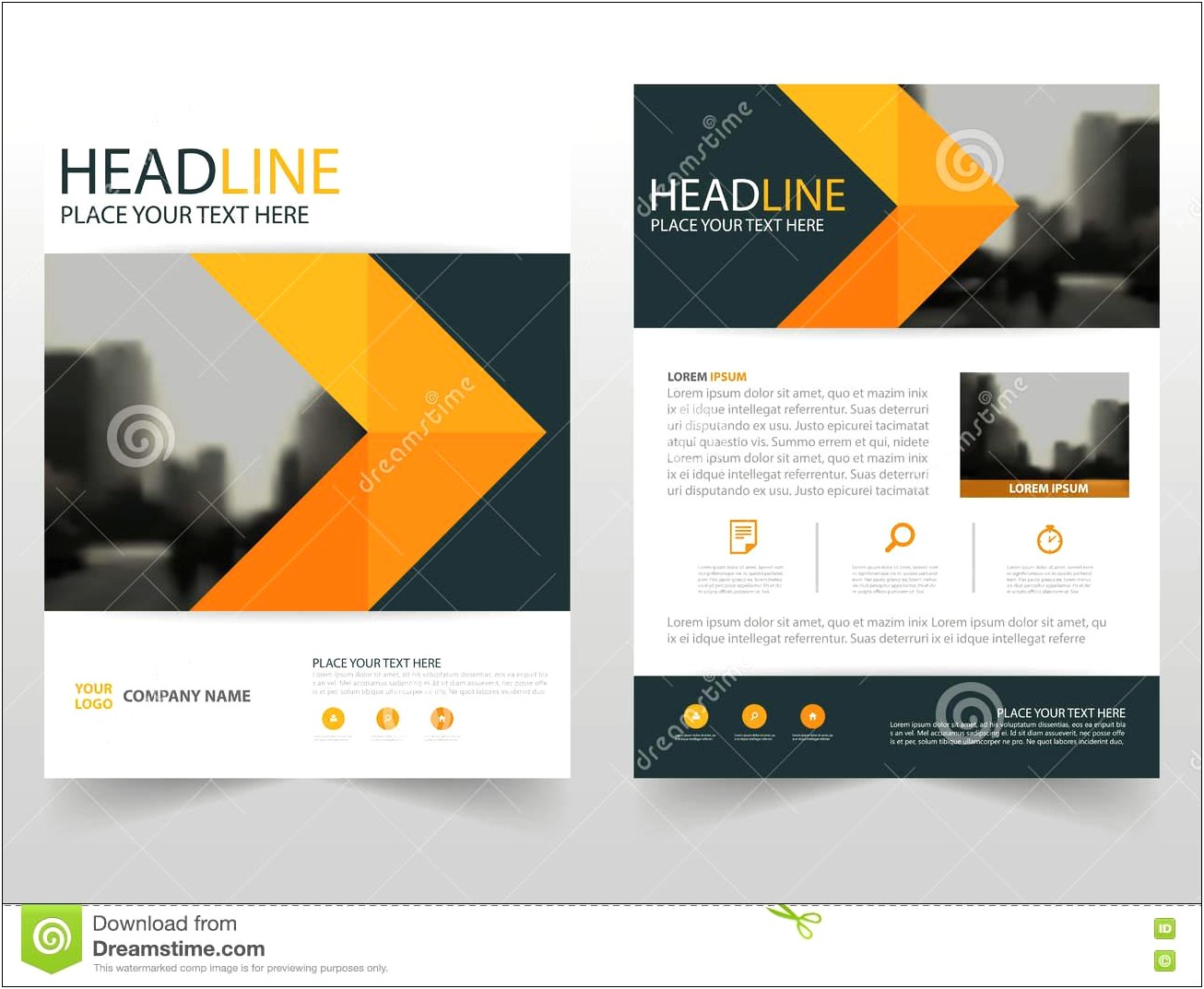 Brochure Template Orange And Blue Free Word