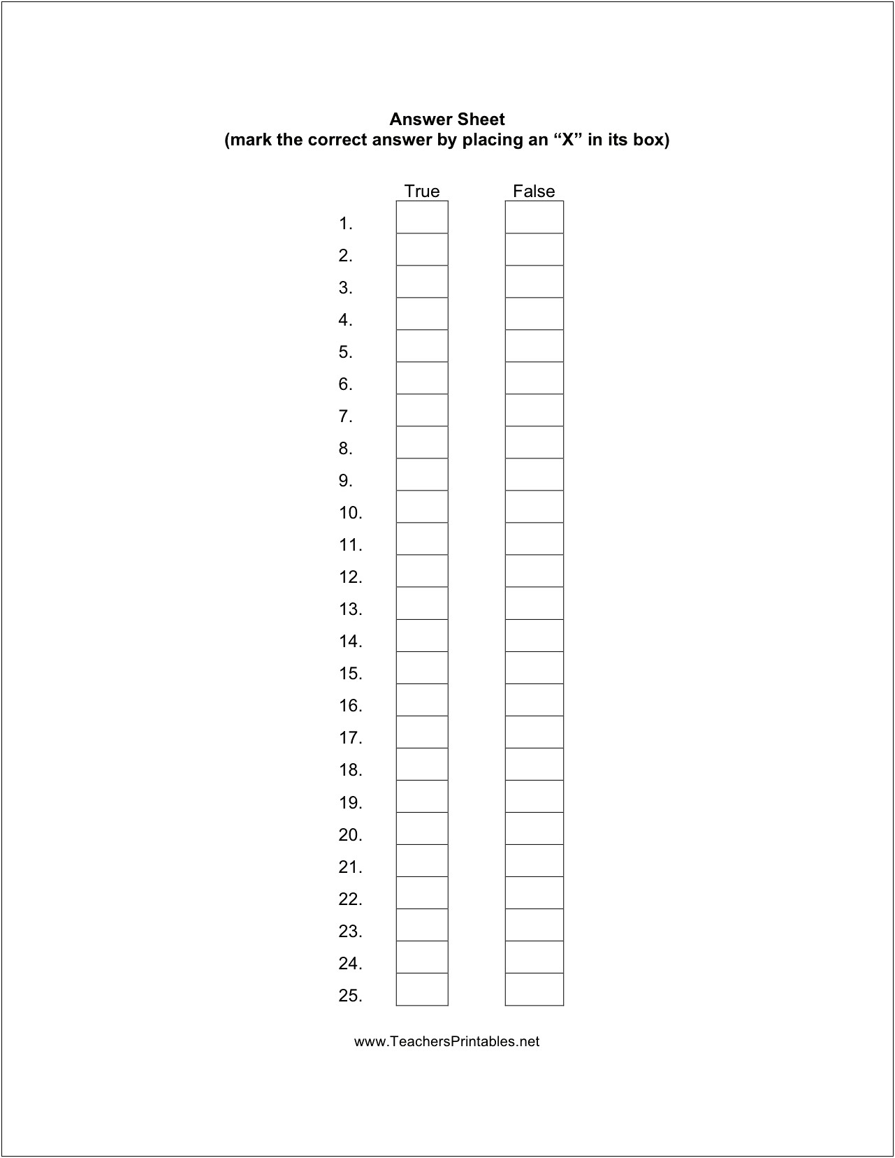 Bubble Multiple Choice Answer Template Free