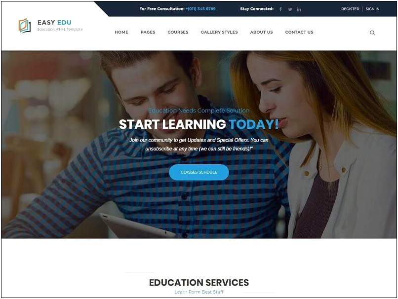 Buntington Education Html Template Free Download