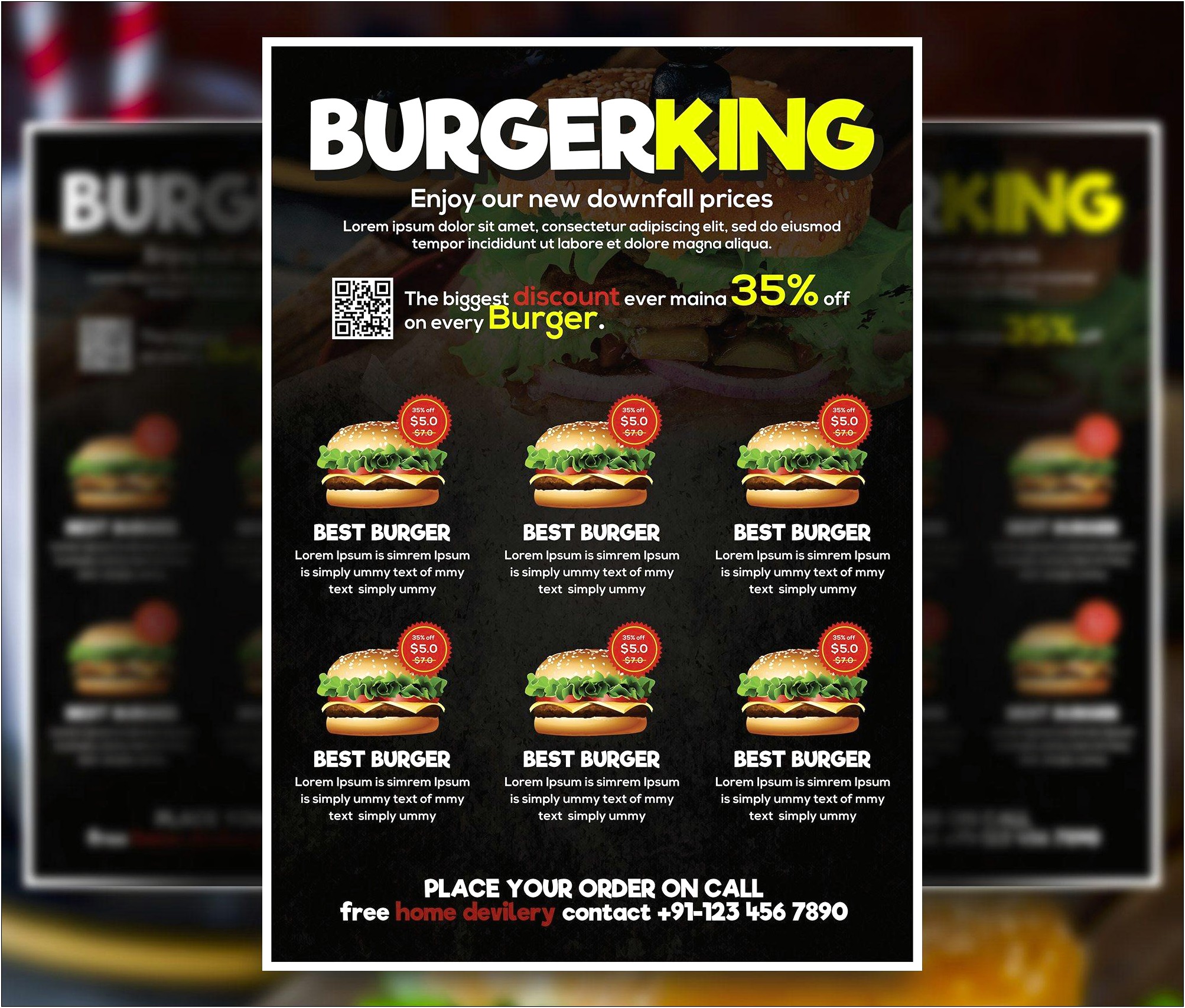 Burger Promotion Flyer Template Free Download