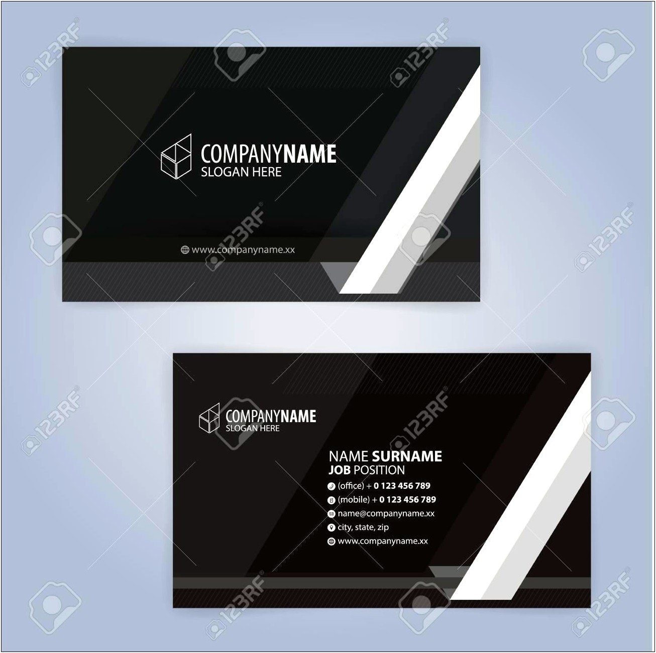 Business Card Box Template Vector Free