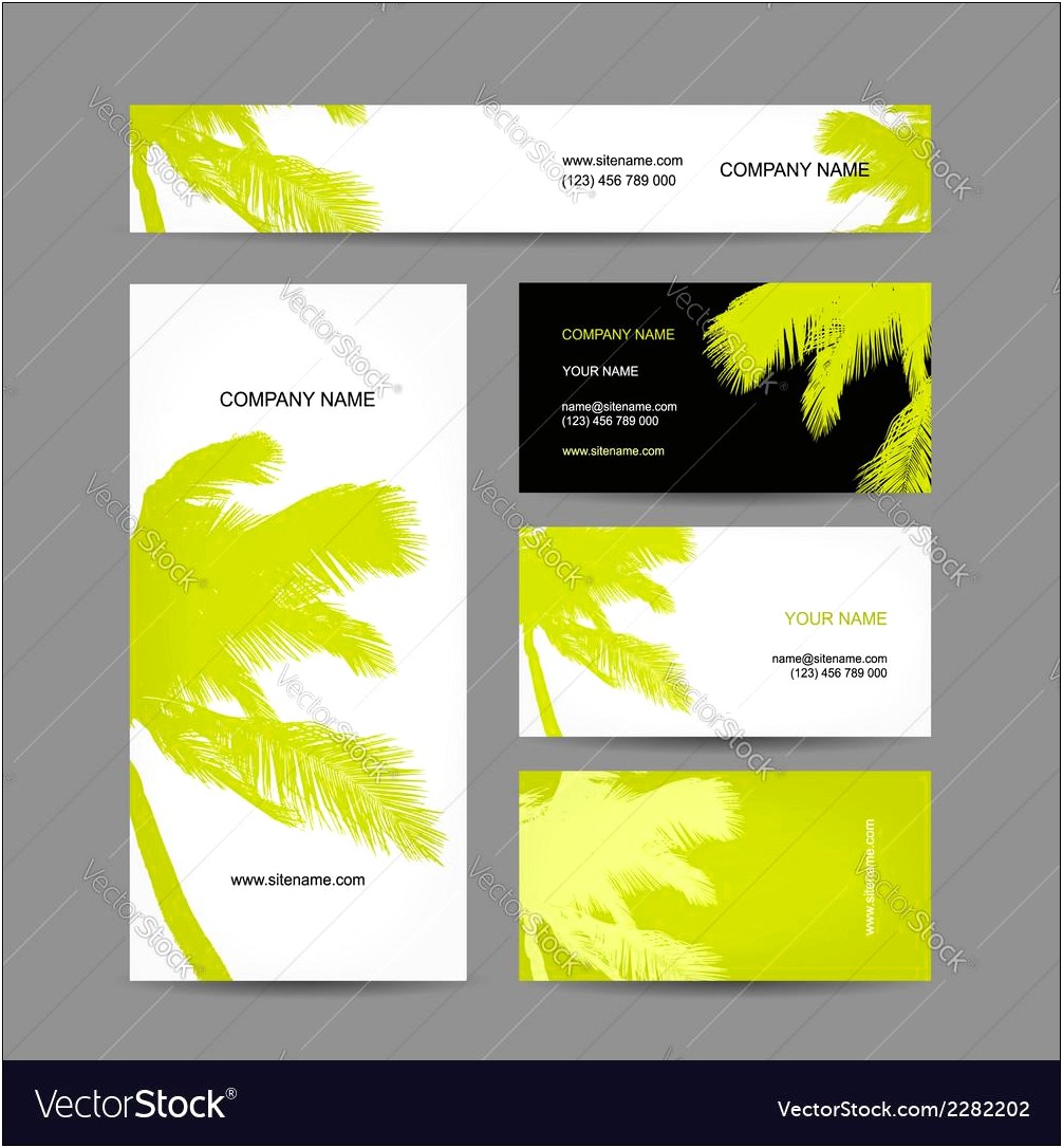 Business Card Free Template Palm Trees