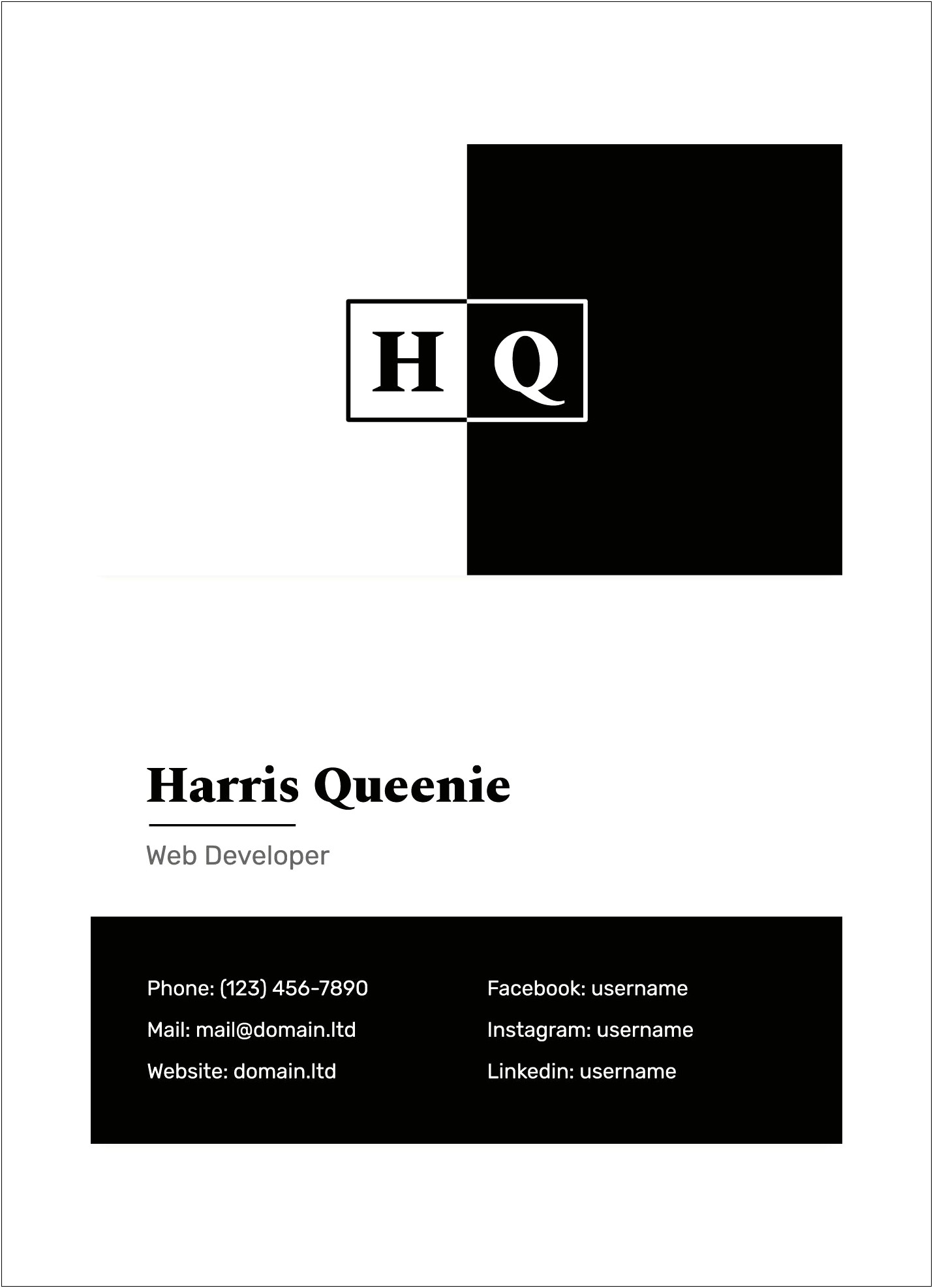 Business Card Template Free For Google Docs